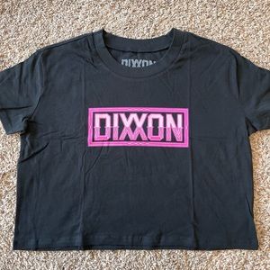 DIXXON ladies Pink Pinstripe crop tee. New in bag.